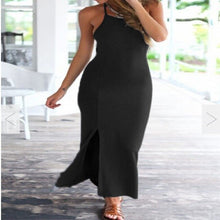 Load image into Gallery viewer, 2018 summer new women fashion backless sexy dress blackand light grey andeless dresses slim casual female dress