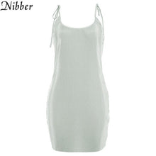 Load image into Gallery viewer, Nibber Women's Elegant light grey home Casual dresses Summer fashion stripe Slim Solid color sexy High waist club party dress